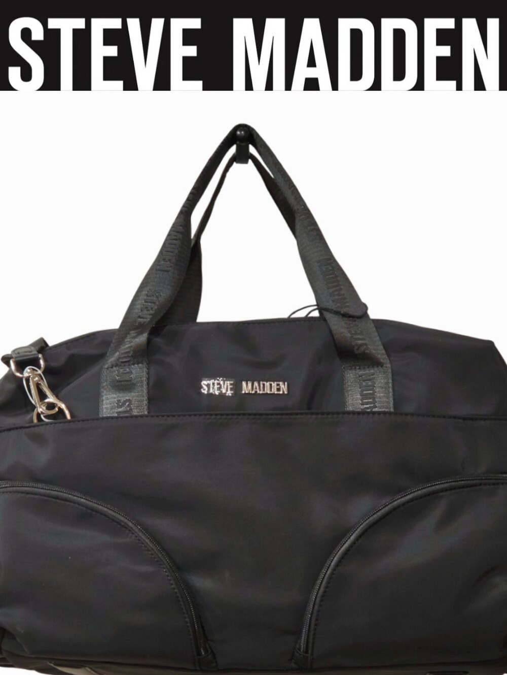 Steve Madden BVera Nylon Weekender Bag- Black